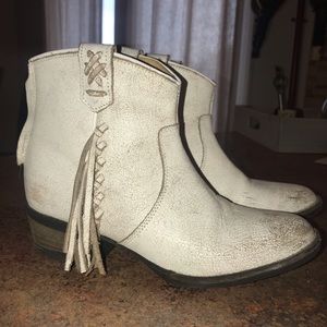 Fringe Leather Booties.
